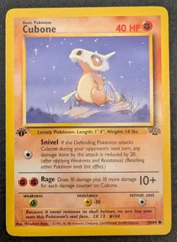 Cubone - 1st Edition - 50/64 Jungle - NM - Pokemon TCG WOTC - Image 3