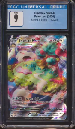 2020 POKEMON SWORD & SHIELD SNORLAX VMAX #142 CGC 9! - Image 1