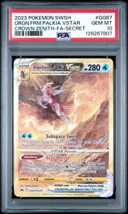 POKEMON 2023 ORGN.FRM.PALKIA VSTAR-SEC. SWORD & SHIELD CROWN ZENITH #GG67 PSA 10 - Image 1