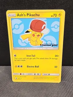 Pokemon Ash's Pikachu SM114 Black Star Promo I Choose You SM114 - Image 1