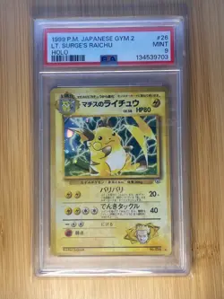Lt. Surge's Raichu #26 Pokemon Japanese Challenge from the Darkness PSA 9 - Image 1