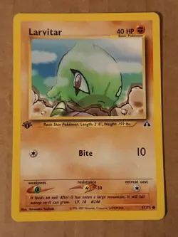 Pokemon Larvitar 51/75 Neo Discovery 1st Edition LP-MP See Pictures - Image 1
