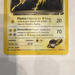 Pokemon Rocket's Zapdos Gym Challenge 15/132 Holo Rare 2000 Unlimited - Image 3