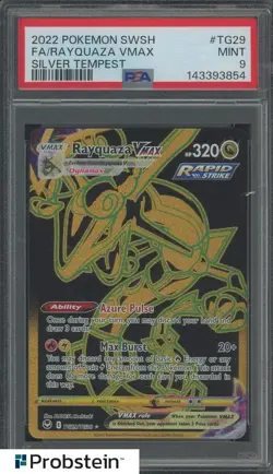 2022 Pokemon SWSH Silver Tempest #TG29 FA/ Rayquaza VMAX PSA 9 MINT - Image 1