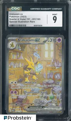 2023 Pokemon S&V 151 201/165 Alakazam ex Special Illustration Rare CGC 9 MINT - Image 1