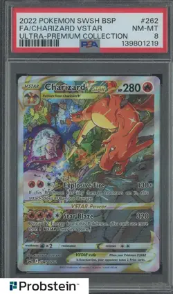 2022 Pokemon SWSH BSP Ultra Premium Collection #262 FA/ Charizard VSTAR PSA 8 - Image 1