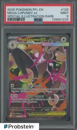 2025 Pokemon PFL EN #128 Mega Lopunny ex Special Illustration Rare PSA 9 MINT - Image 1