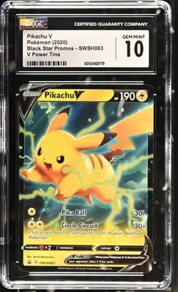 PIKACHU V Sword & Shield Promo #SWSH063 CGC 10 Pokemon - Image 1