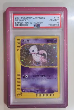 Mew Pokemon 2001 Holo E-Series Expedition 1st ED Japanese 119/128 PSA 10 - Image 2