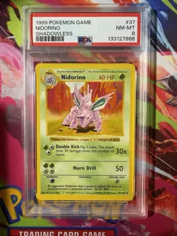 1999 POKEMON GAME NIDORINO #37 GRADED POKEMON PSA 8 - Image 1