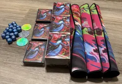 Pokemon Lot Of 5 Mega Charizard EX Ultra Premium Collection PLAYMAT Sleeves etc - Image 1