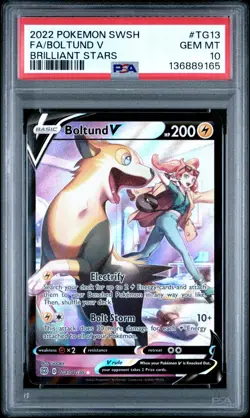 POKEMON 2022 FA/BOLTUND V SWORD & SHIELD BRILLIANT STARS #TG13 PSA 10 - Image 1
