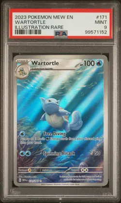 2023 POKEMON MEW EN-151 ILLUSTRATION RARE #171 WARTORTLE PSA 9 - Image 1