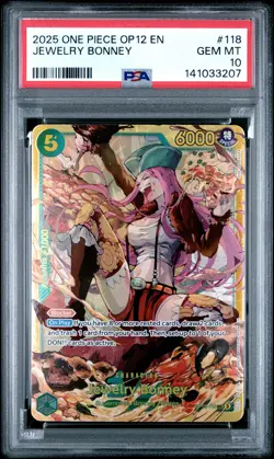 2025 ONE PIECE OP12-LEGACY OF THE MASTER #118 JEWELRY BONNEY PSA 10 - Image 1