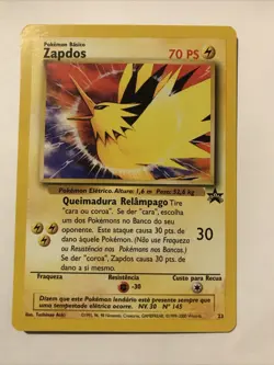 Pokemon Portuguese ZAPDOS Black Star Promo Card #23 RARE - Image 1