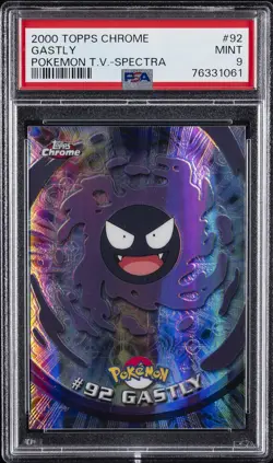 2000 TOPPS CHROME POKEMON T.V. SPECTRA #92 GASTLY PSA 9 - Image 1