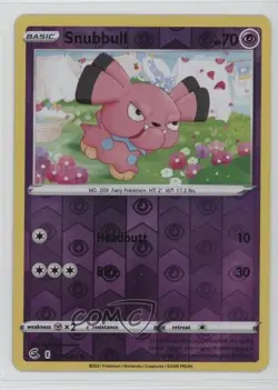 Snubbull Reverse Foil Pokemon Sword & Shield Fusion Strike #115 - Image 1