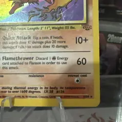Flareon Holo Rare Jungle Set 3/64 Rare Pokemon Card - Image 5