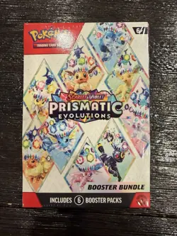 Pokemon Scarlet & Violet Prismatic Evolutions Booster Bundle Box 6 Packs - Image 1