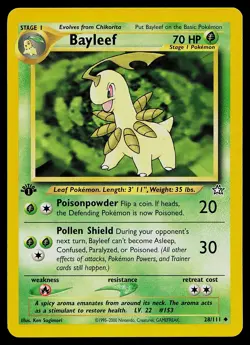 Pokemon Card - Bayleef Neo Genesis 28/111 Uncommon 1st Edition - Image 1