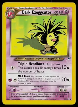 Pokemon Card - Dark Exeggcutor Neo Destiny 33/105 Uncommon - Image 1