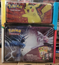 Pokemon Pencil Case-Treasure Chest - 2 Tin Set - 7 packs, 3 Holograms & More NEW - Image 1