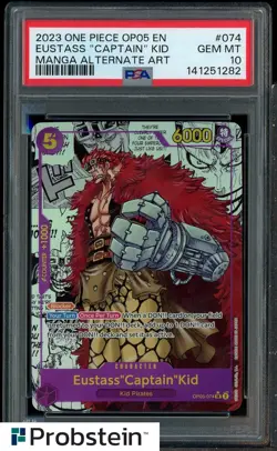 2024 Pokemon PRB01 EN #074 Eustass Captain Kid Manga Alternate Art PSA 10 - Image 1