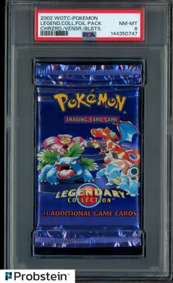 2002 Pokemon Legendary Collection Foil Pack Charizard Blastoise Venusaur PSA 8 - Image 1