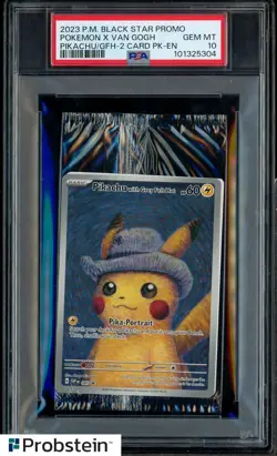 Pokemon Pikachu with Grey Felt Hat Van Gogh #085 Graded Sealed Promo PSA 10 - Image 1