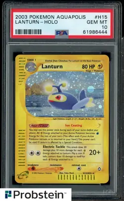 2003 Pokemon Aquapolis #H15 Lanturn Holo with Swirl PSA 10 GEM MINT - Image 1