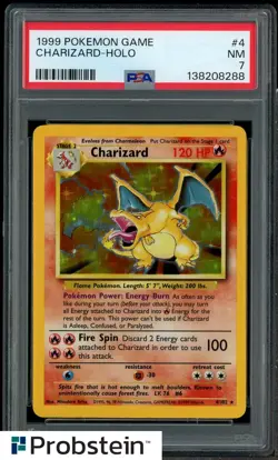 1999 Pokemon Game #4 Charizard Holo PSA 7 NM - Image 1