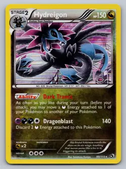 Hydreigon 99/113 Holo Rare Legendary Treasures Pokemon Reverse Holo LP - Image 1