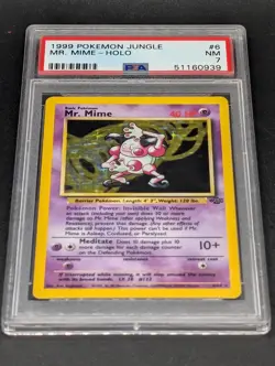 1999 Pokemon Jungle Mr. Mime Holo 6/64 PSA 7 - Image 1