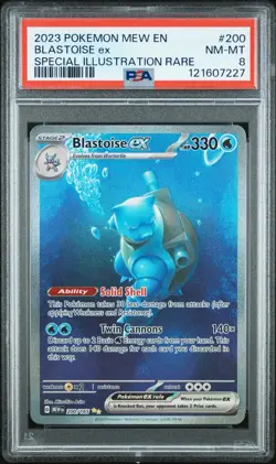 2023 POKEMON MEW EN-151 SPECIAL ILLUSTRATION RARE #200 BLASTOISE EX PSA 8 - Image 1