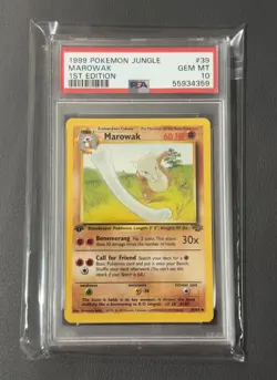 1999 Pokemon Jungle 1st Edition Marowak 39/64 PSA 10 GEM MINT Vintage - Image 1