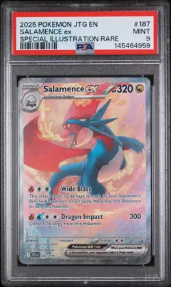 PSA 9 Pokemon Salamence ex 187/159 Sv09: Journey Together Holo MINT - Image 1