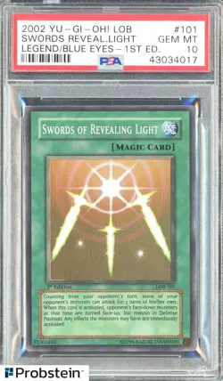 2002 YU-GI-OH! LOB-LGND/BL EYES WHT DRGN SWRDS/REVEALING LIGHT 1ST ED PSA 10 - Image 1
