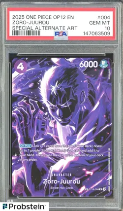 2025 One Piece Zoro-Juurou OP12 ST18-004 Legacy of the Master English PSA 10 - Image 1