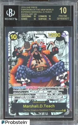 2024 One Piece Emperors/World OP09093 Marshall D. Teach Manga BGS 10 BLACK LABEL - Image 1