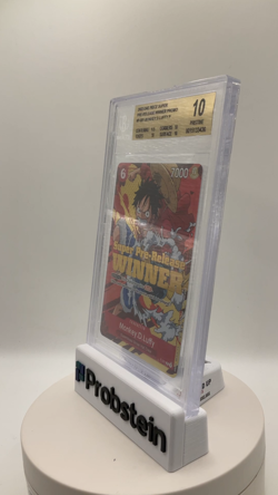 2022 ONE PIECE PROMOS SUPER PRE-RELEASE-WINNER #P001 MONKEY D. LUFFY BGS 10 - Image 2