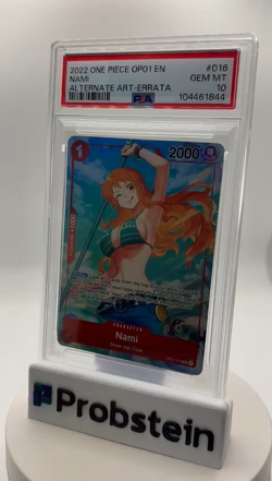 2022 One Piece OP01 EN Alternate Art #016 Nami Errata PSA 10 GEM MINT - Image 2