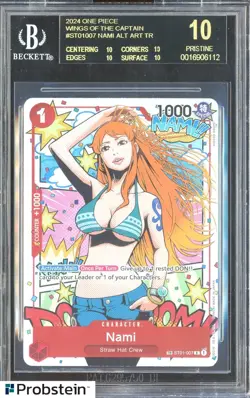2024 One Piece Wings of Captain ST01 #007 Nami Alt Art BGS 10 BLACK LABEL - Image 1