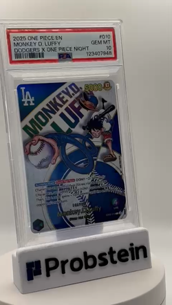 2025 One Piece EN Dodgers X One Piece Night #010 Monkey D. Luffy PSA 10 GEM MINT - Image 2