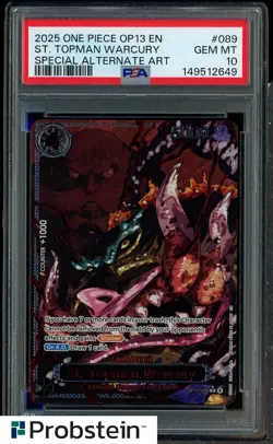 2025 One Piece OP13 Special Alt Art Demon God #089 St. Topman Warcury PSA 10 - Image 1
