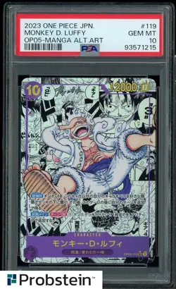 2023 One Piece JPN OP05-Manga alt. Art #119 Monkey D. Luffy PSA 10 GEM MINT - Image 1