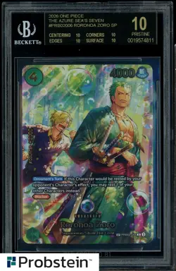2026 One Piece The Azure Sea's Seven PRB02006 Roronoa Zoro SP BGS 10 BLACK LABEL - Image 1