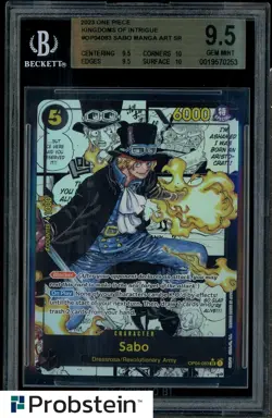 2023 One Piece Kingdoms of Intrigue #OP04083 Sabo Manga Art SR BGS 9.5 - Image 1