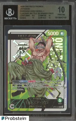 2025 One Piece Promos JPN Roronoa Zoro Serial Flagship Btl Winner Prize BGS 10 - Image 1
