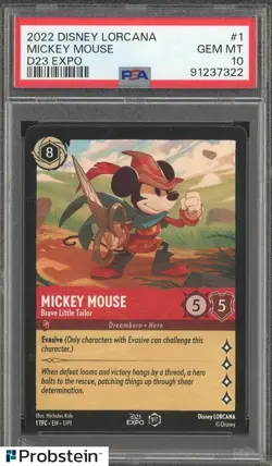 2022 Disney Lorcana D23 Expo #1 Mickey Mouse PSA 10 GEM MINT - Image 1