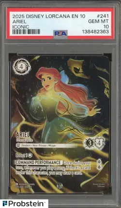 2025 Disney Lorcana En 10 Iconic #241 Ariel PSA 10 GEM MINT - Image 1
